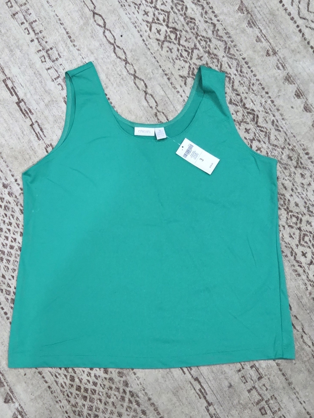 Chicos NWT Bright Teal Scoop Neck Tank Size 3 (16/18 XL)